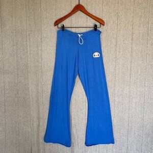 OMIGHTY Electric Blue Low Rise Flare Leg Long Inseam Lounge Rave Pants Size L